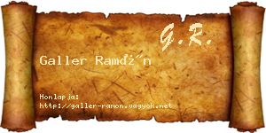 Galler Ramón névjegykártya